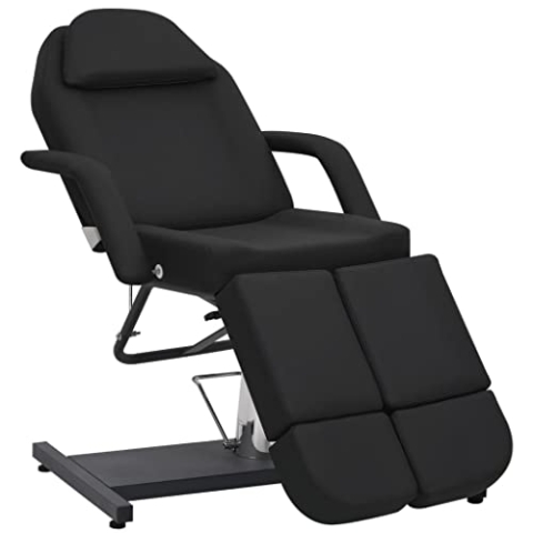 vidaXL Kosmetikstuhl Einstellbar Drehbar Kosmetikliege Therapieliege Massageliege Tattooliege Tattoostuhl Kunstleder Schwarz 180x62x78cm