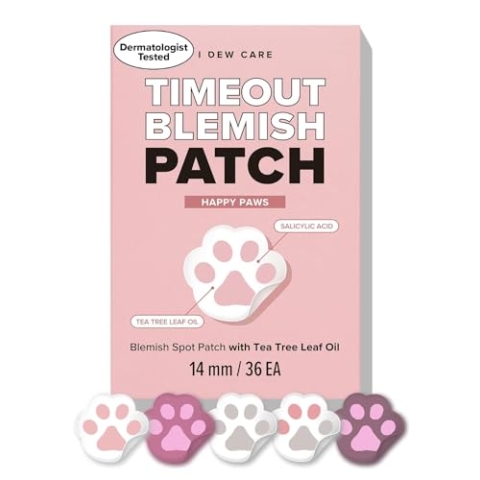I DEW CARE Hydrokolloid Akne Pickel Patch - Timeout Blemish Happy Paws | Niedliche Pflaster, Gesichtsaufkleber, Absorbierend mit Teebaumblattöl, Problembehandlung für Gesicht, 36 Stück
