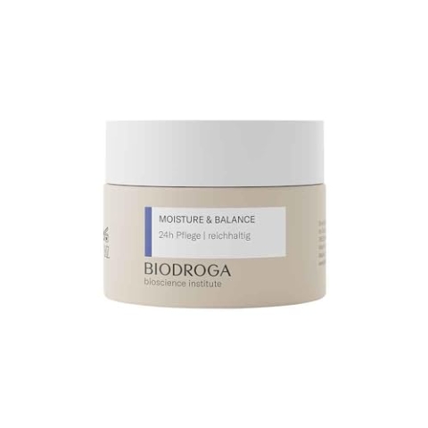 Biodroga 24h Gesichtscreme reichhaltig 50 ml – Feuchtigkeitscreme Gesichtspflege straffende Tagespflege Nachtpflege