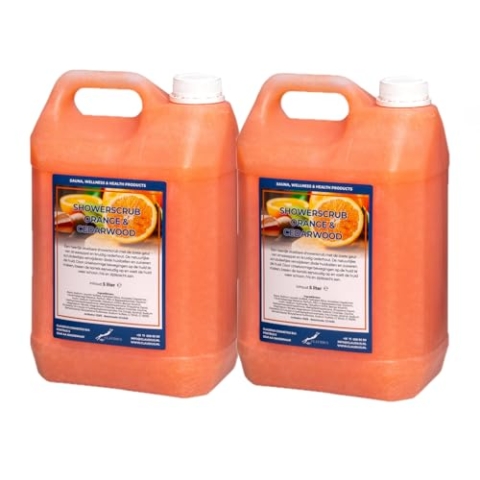 Showerscrub Sweet Orange & Cedarwood 5 Liter - 2er Set - erfrischendes Peeling-Peeling-Peeling - Vorteilspack