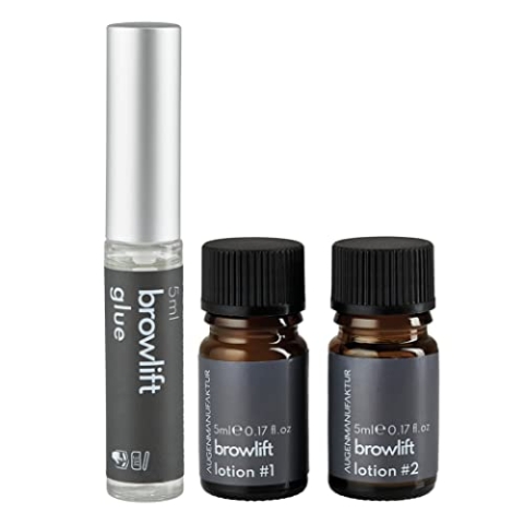 Augenmanufaktur Browlift - Augenbrauenlifting Kleber und Lotionen Augenbrauenformung und voluminöser langlebiger 3D Augenbrauen Effekt - 20 Anwendungen (3-teiliges Set)