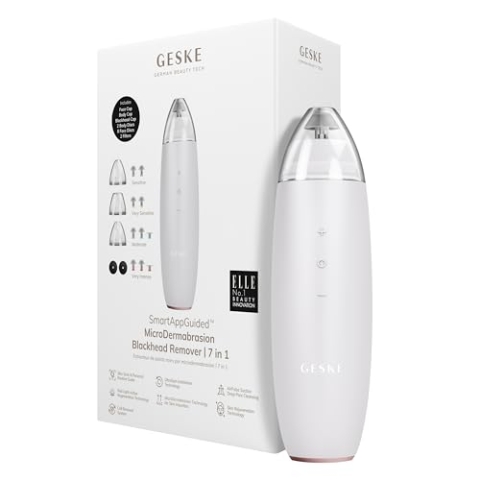GESKE | SmartAppGuided™ MicroDermabrasion Blackhead Remover | 7 in 1 Mitesserentferner | Elektrischer Porenreiniger | Innovativer Vakuumsauger | Beauty Tools | Hautreinigungsgerät | Skincare Device