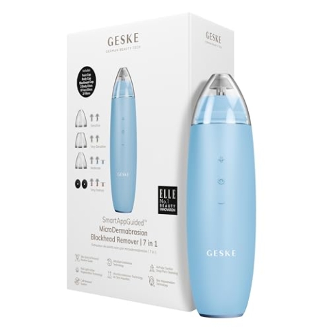 GESKE | SmartAppGuided™ MicroDermabrasion Blackhead Remover | 7 in 1 Mitesserentferner | Elektrischer Porenreiniger | Innovativer Vakuumsauger | Beauty Tools | Hautreinigungsgerät | Skincare Device