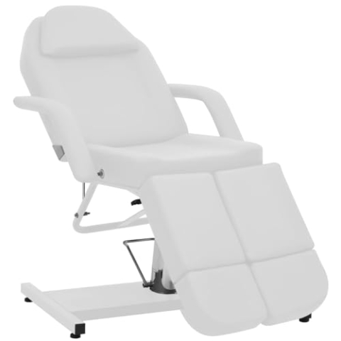 vidaXL Kosmetikstuhl Einstellbar Drehbar Kosmetikliege Therapieliege Massageliege Tattooliege Tattoostuhl Kunstleder Weiß 180x62x78cm