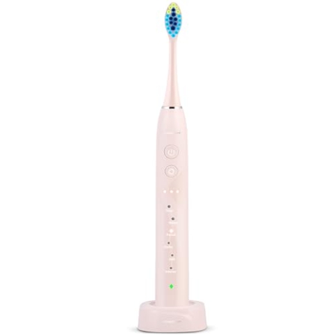 Berdsen Elektrische Zahnbürste - Schallzahnbürste - 6 Putzmodi - 3 Intensitätsstufen - 3 Bürstenköpfe - Reiseetui - Pink
