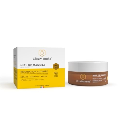 CICAMANUKA - Honig zur Reparatur der Haut, 100% Manuka-Honig IAA18+ - fördert die Reparatur empfindlicher Haut mit atopischer und aknetischer Tendenz – Comsos Natural – 150 ml