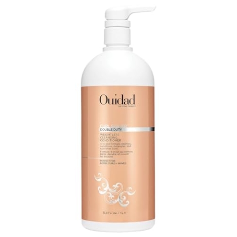 Ouidad Weightless Cleansing Conditioner, Curl Shaper Double Duty, Enhances Natural Curls 1L
