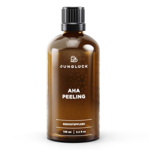 JUNGLÜCK AHA Peeling Gesicht - Vegan | Mildes Fruchtsäure Peeling erneuert und glättet die Haut über Nacht & spendet Feuchtigkeit | Löst sanft trockene Hautschüppchen | Gesichtsreinigung