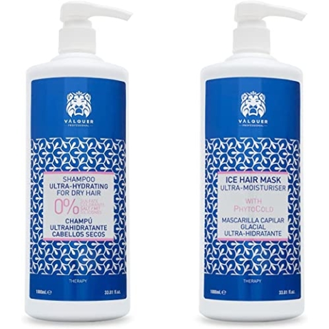 Valquer Profesional Zero% Haarpflegeset - Shampoo und Ultra-Feuchtigkeitsspendende Maske fÃƒ¼r trockenes Haar mit Vitamin E und Phytokeratin