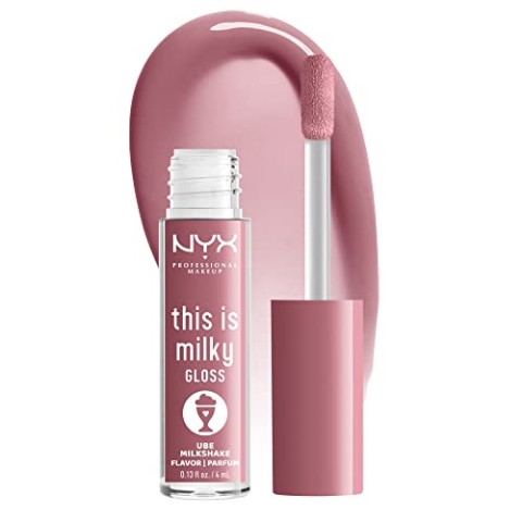 NYX PROFESSIONAL MAKEUP This is milky gloss, lip gloss with 12 hour hydration, vegan - ube milkshake (Mauve Purple)