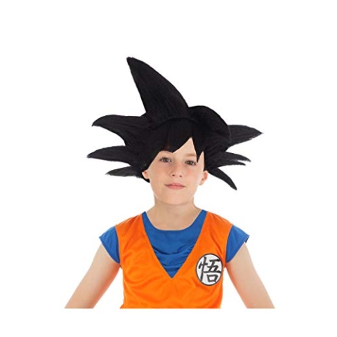 Vegaoo Manga-Perücke Son-Goku für Kinder Lizenz schwarz - Schwarz
