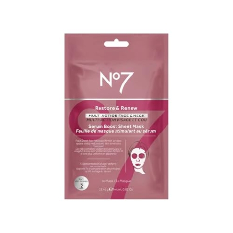 No7 Restore & Renew Face & Neck Multi Action Serum Boost Blattmasken