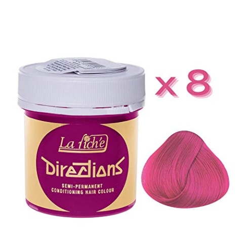 8 X La Riche Directions Semi-Permanent Hair Color 88ml Tubs - Carnation Pink