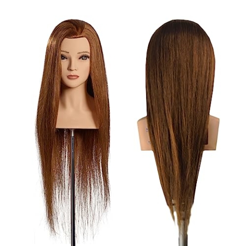 Frisierkopf Chiara - L'IMAGE - mit 60 cm Echthaar, mit Wimpern