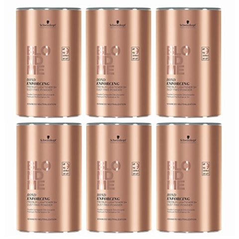 Schwarzkopf 6 er Pack Schwarzkopf BlondME Bond Enforcing Premium Aufheller 9+Blondierung 450 gr