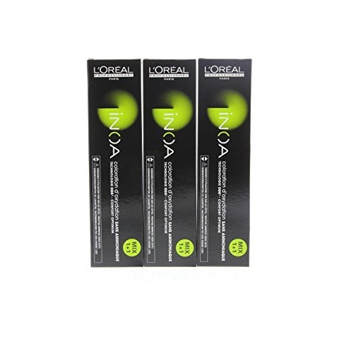 L'OREAL PROFESSIONNEL - Coloration D'Oxydation Permanente - Couvre 100% Des Cheveux Blancs - +48% De Brillance - Formule Végane - Sans Ammoniaque - iNOA Fondamentale : Blond Doré 7.3 - 3x60ml