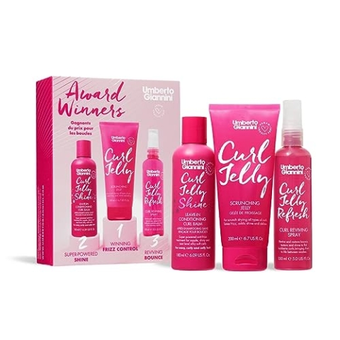Umberto Giannini Award Winners Curl Styling (150 ml Curl Jelly Shine, 200 ml Scrunching Jelly, 150 ml Jelly Refresh), vegan und tierversuchsfrei