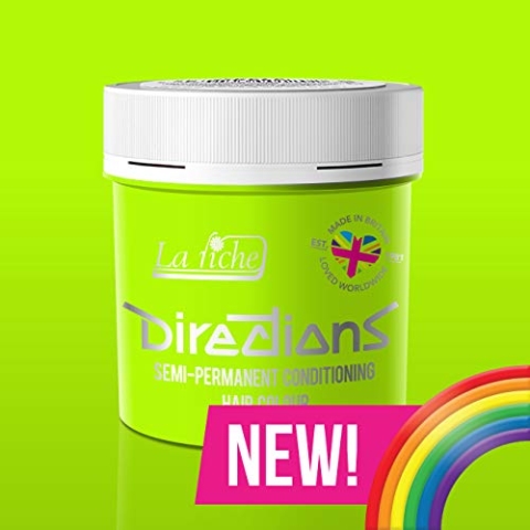 8 x New La Riche Directions Semi-Permanent Hair Color 88ml - Fluorescent Green