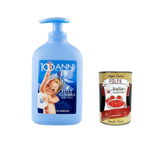 12x Felce Azzurra sapone liquido Classico, Flüssigseife Liquid Soap - 300 ml + Italian Gourmet Polpa 400 g