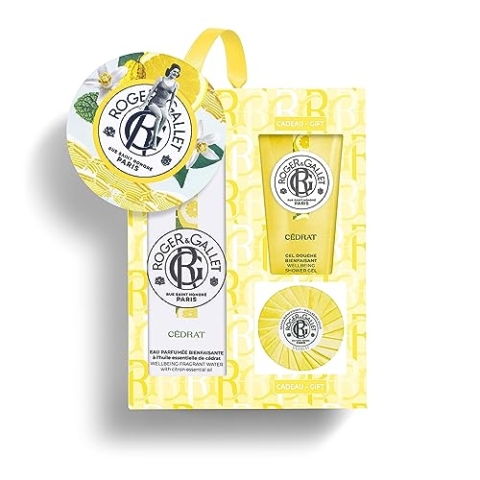 Cedrat by Roger & Gallet for Women Geschenk-Set, 3 Stück, Wellbeing Fragrant Water, 1,6 oz Wellbeing Soap, Wellbeing Shower Gel