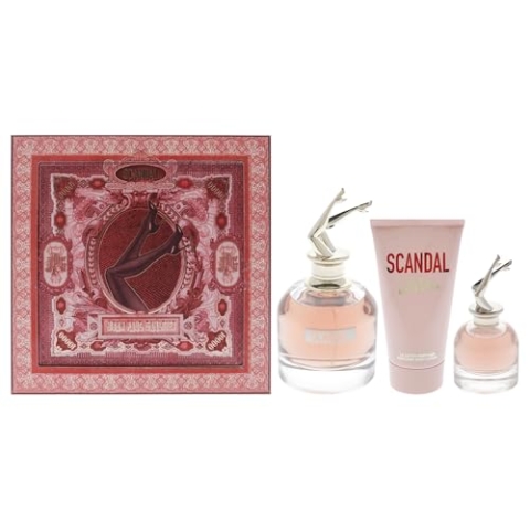 Jean Paul Gaultier Scandal 3-teiliges Set für Damen, Eau de Parfum Spray + 2,5 Unzen Eau de Parfum Body Lotion + 0,2 oz / 6 ml Eau de Parfum Spray Spray