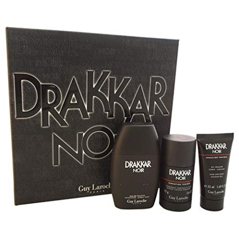 Drakkar Noir Guy Laroche 3 Teile Set 100ml EDT Spray+50ml Dusch Gel + 75ml Deodorant Stick