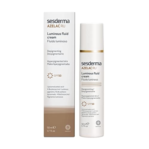 Sesderma | Azelac Ru Leuchtfluid | LSF 50 | Sonnencreme | Hautpigmentierung | Depigmentierende Wirkstoffe | Leuchtende Haut | Maximale Sicherheit Sonnenschutz | Hohe Verträglichkeit | 50 ml