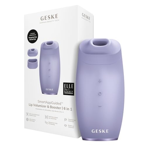 GESKE | SmartAppGuided™ Lip Volumizer & Booster | 6 in 1 | Quick Lip Plumper | Lippenbooster vollere Lippen | Lippenauffüller & Lippenvergrößerer automatisch | Vergrößerung Lippen Volumen Selfie