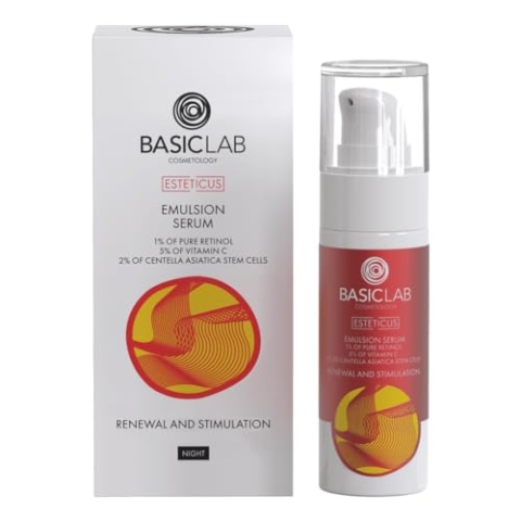 BasicLab Dermocosmetics Erneuerndes Gesichtsserum 30 ml Für trockene Haut und Mischhaut, Revitalisiert und nährt die Haut
