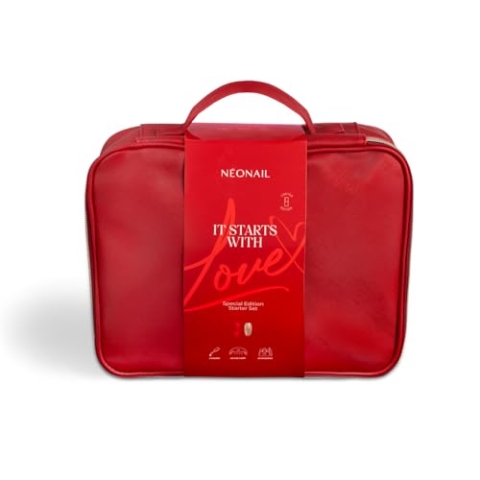 NEONAIL UV Nagellack Set mit UV/LED Lampe - Futuro Touch 22W/48 - It Starts With Love - Maniküre Set - Shellack Nagelset - Nageldesign Zubehör - Kosmetiktasche