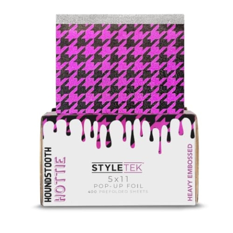 STYLETEK 5x11 Pop-Up Folie, 400 Blatt mit Hahnentrittmuster für Salongebrauch