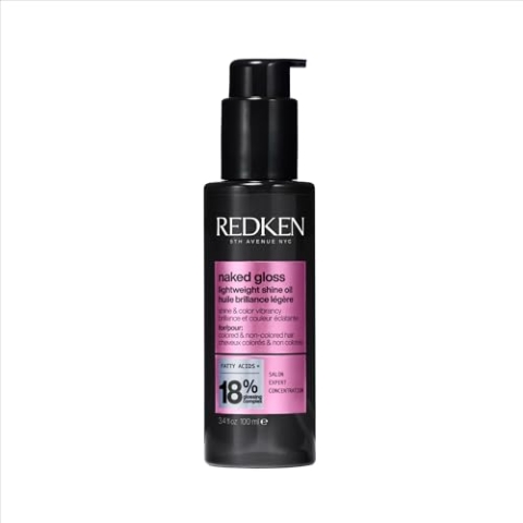 Redken Haaröl für ultimativen Glanz, Hitzeschutz bis zu 230°C, Mit Omega-9 Fettsäuren & pH-ausgleichende Formel, Naked Gloss Lightweight Shine Oil, 100ml
