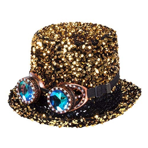 Boland - Hut Desert Dream, mit Brille, Zylinder, Pailletten, Mottoparty, Karneval