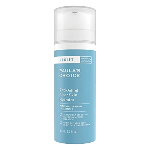 Paula's Choice RESIST Anti Aging Clear Skin Feuchtigkeitscreme - Mitesserentferner Nachtcreme - Anti Falten & Reduziert Pickel mit Vitamin C & Niacinamid - Mischhaut bis Fettige Haut - 50 ml