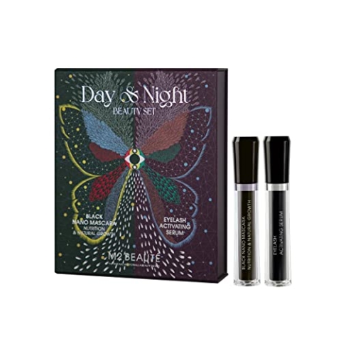 M2 BEAUTÉ Day & Night Beauty Set (Eyelash Activating Serum 4ml + Nano Mascara Nutrition Natural Growth 6ml)