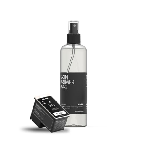 Nachfülltinte Schwarz Prinker M, hautsichere schwarze Kosmetiktinte & Skin Primer, wasserfest und mit Seife abwaschbar, hautsicher, Festivals, Partys, Sportveranstaltungen, kompatibel mit Prinker M.