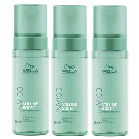 3er Volume Boost Volumen Schaum Invigo Wella Professionals mit Baumwoll Extrakt je 150 ml = 300 ml