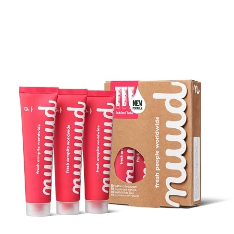 NUUD XXL Pack - NEUE FORMEL - Natürliches veganes creme Deo gegen Schweißgeruch - Naturkosmetik ohne Aluminium, Alkohol, Chemikalien und Tierversuche - reicht 60 Wochen (120ml)