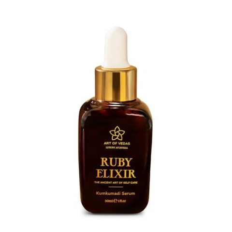 Ruby Elixir – Kumkumadi Serum 30ML – Ayurvedisches Gesichtsöl mit Safran für Anti-Aging, Kumkumadi Öl für Gesichtspflege, Feuchtigkeitsspendendes Serum, Ayurveda Öl für strahlende Haut
