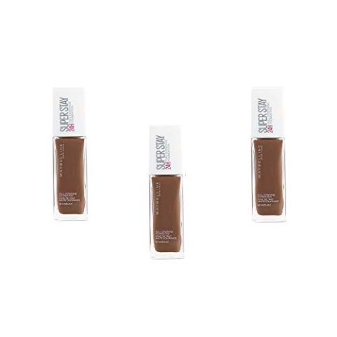 Maybelline New York Superstay 24H Long-Lasting Liquid Foundation - 66 hazelnut, 3er Pack (3 x 30 ml)