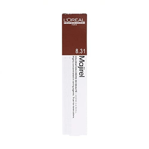 3x Loreal Majirel 8,31 Hellblond Gold Asch Creme Haarfarbe - 50mll