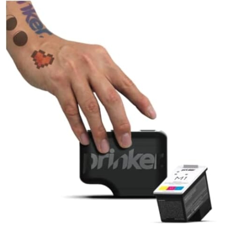 Temporärer Tattoo-Drucker Prinker M Color, individuelle Tattoos in Sekunden, wasserfest und mit Seife abwaschbar, kompatibel mit Android und iOS, Spaß und einfach, farbige Kosmetiktinte inklusive.