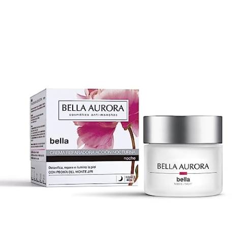 Bella Aurora Crema de Noche Anti-Arrugas Mujer 40+ Años, 50 ml | Anti-Edad y Anti-Manchas | Tratamiento Facial Hidratante | BELLA