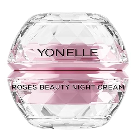 Yonelle Roses - Geichtscreme für Nacht mit Rosen gesättigt - Anti Falten und Anti Ageing Creme mit Rosen und Vitamin C - Rosen Beauty Nachtcreme für Gesicht und Augen 50ml