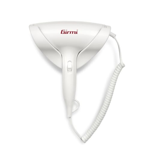 Girmi PH03 Haartrockner zur Wandmontage, 1700 W, 2 Geschwindigkeiten und 2 Temperaturen, Wandmontage, Thermostat, Überhitzungsschutz, Weiß