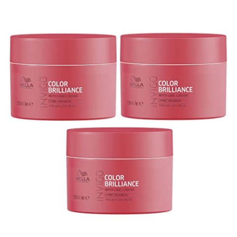 3er Color Brilliance Mask Invigo Wella Professionals für feines bis normales Haar je 150 ml = 450 ml