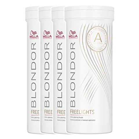4er Wella Professionals Blondor Freelights Powder Blondierpulver 400 ml