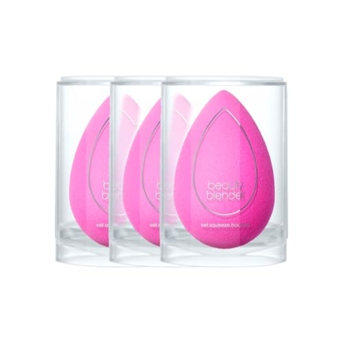 Beautyblender Original Pink 3-Pack Value Set - Aqua-Activated Make-up Schwamm - Latexfrei, Tierversuchsfrei, Nicht-Toxische Farbstoffe - Perfekt für Flüssige Foundation, Puder, BB-Creme und Concealer