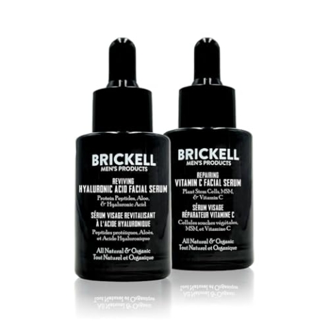 Brickell Men's Products Tages- und Nacht-Gesichtsserum-Routine für Männer, organische und natürliche Anti-Aging-Gesichtsseren, parfümiert