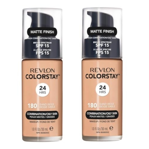 2 x Revlon Colorstay Pump 24HR Make Up SPF15 Comb/Oily Skin 30 ml – Sandbeige
